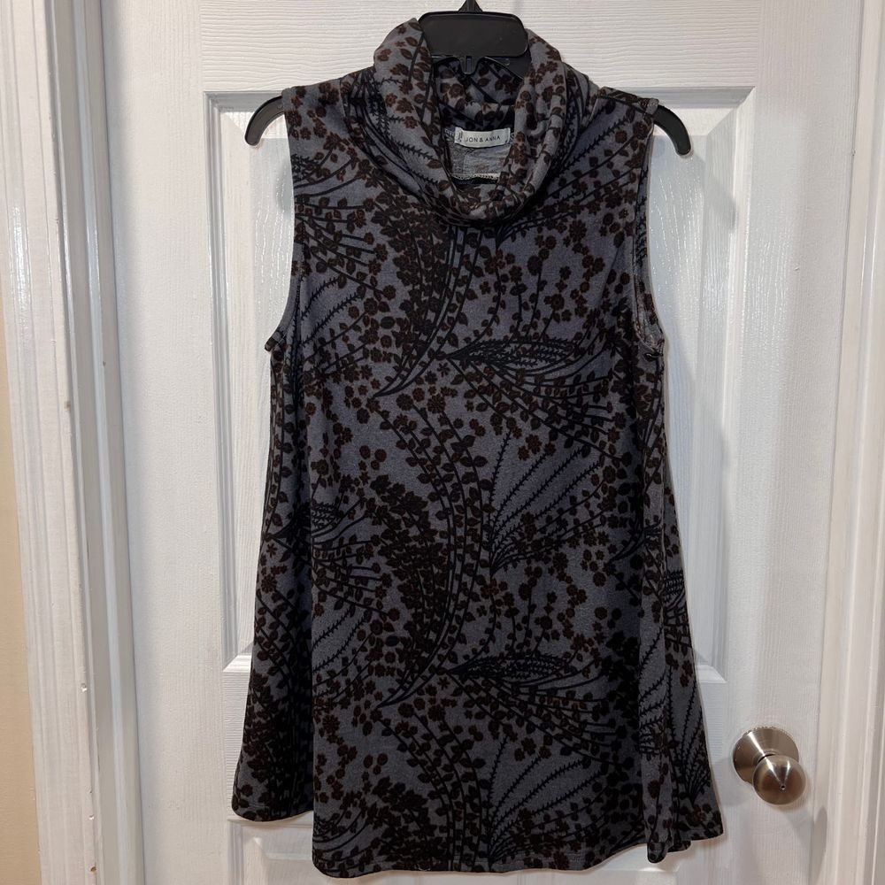 Sleeveless Cowl Neck Floral Print Swing Dress A-Line Coquette Career Womens S - Picture 4 of 10